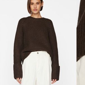 Frame brown large cuff sweater espresso brown